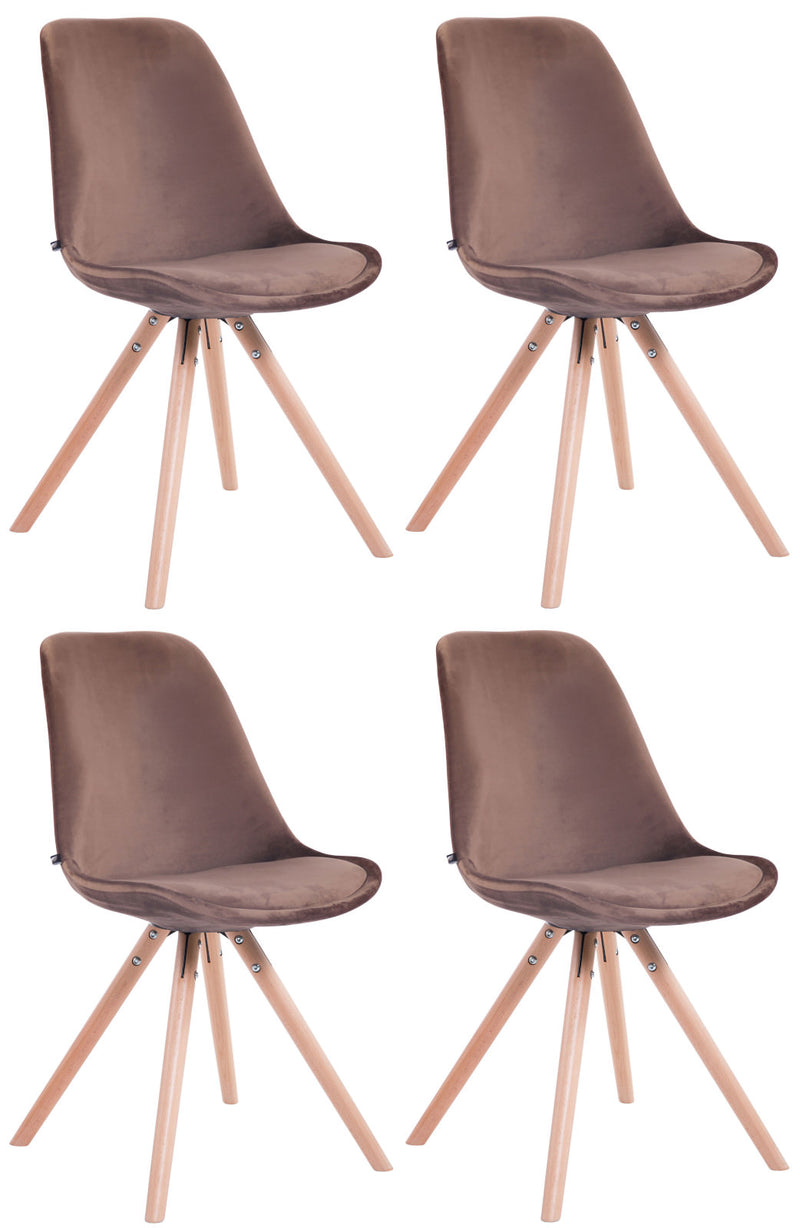 Set van 4 Toulouse fluwelen ronde stoelen