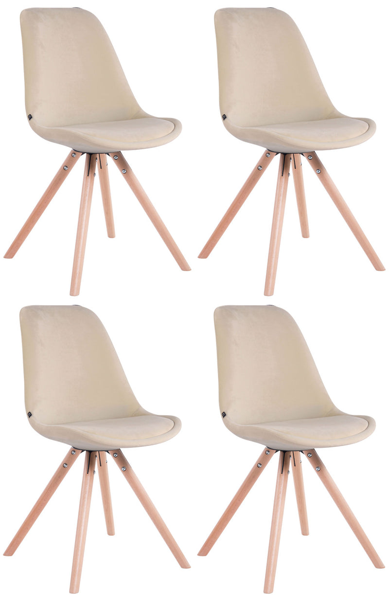 Set van 4 Toulouse fluwelen ronde stoelen