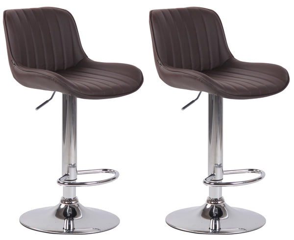 Set of 2 bar stools Lentini faux leather