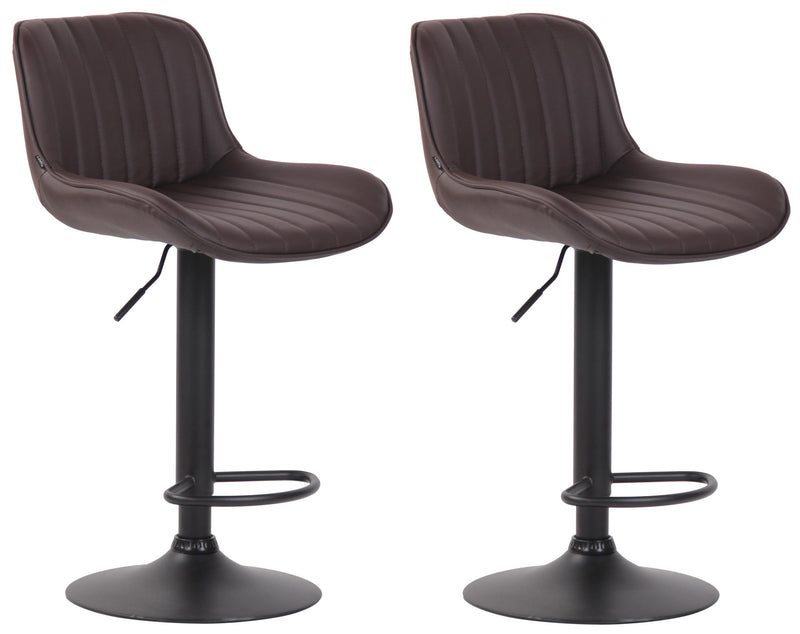 Set of 2 bar stools Lentini faux leather