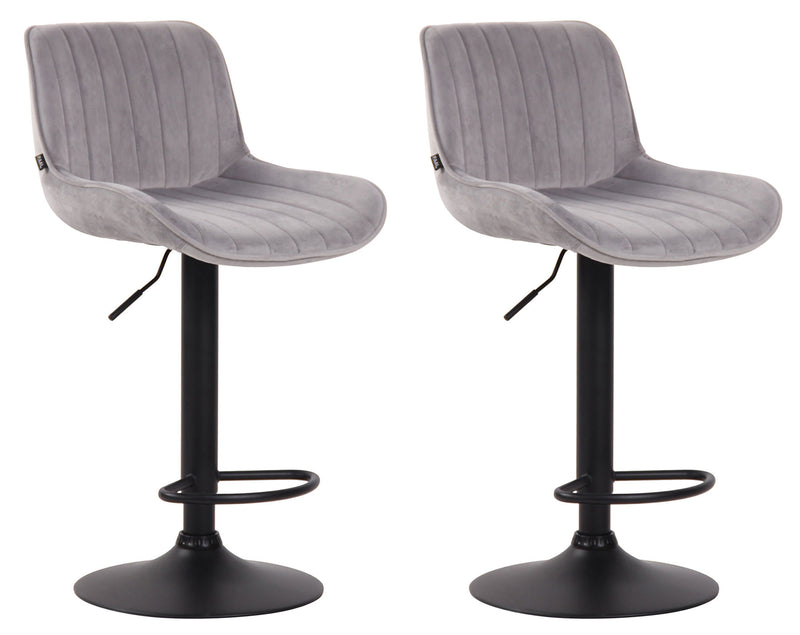 Set of 2 bar stools Lentini velvet