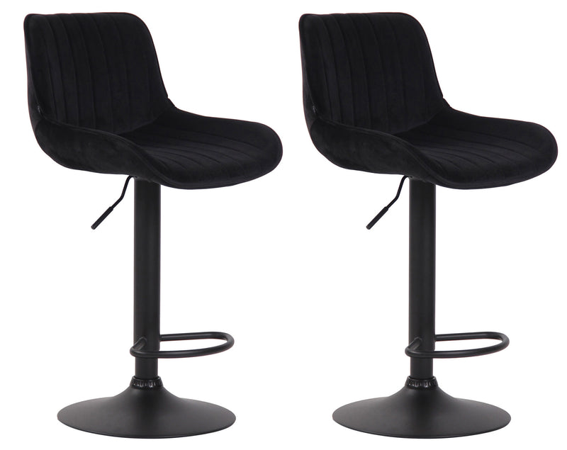 Set of 2 bar stools Lentini velvet