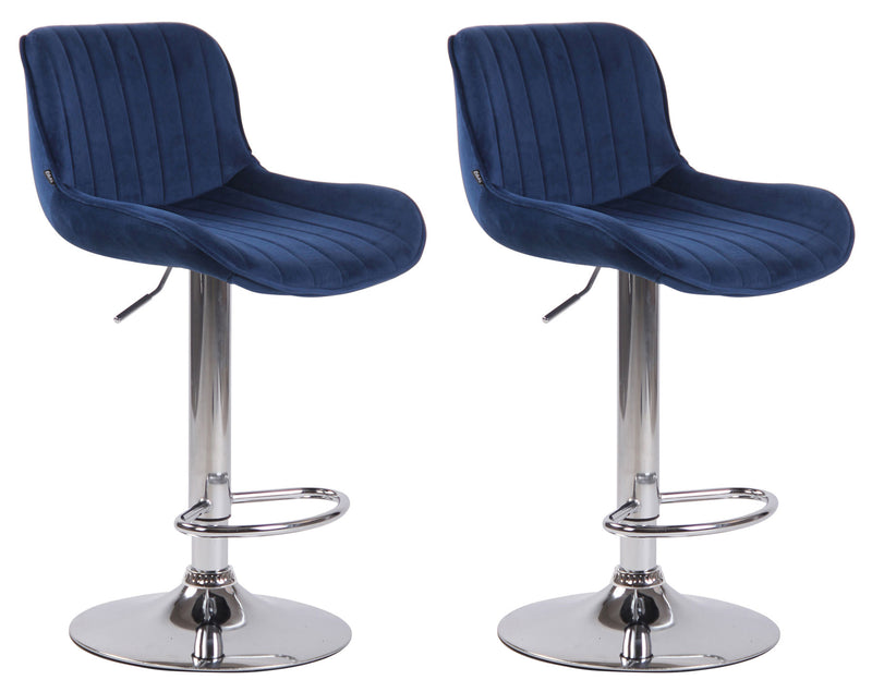 Set of 2 bar stools Lentini velvet