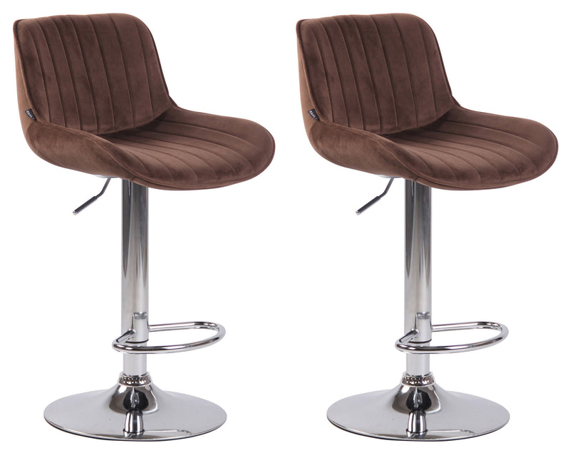 Set of 2 bar stools Lentini velvet