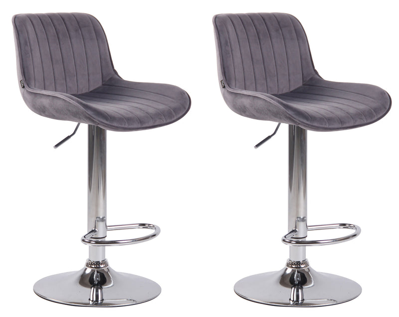 Set of 2 bar stools Lentini velvet