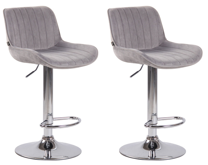 Set of 2 bar stools Lentini velvet