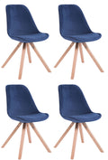 Set of 4 Toulouse Velvet Square Chairs