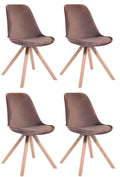 Set of 4 Toulouse Velvet Square Chairs