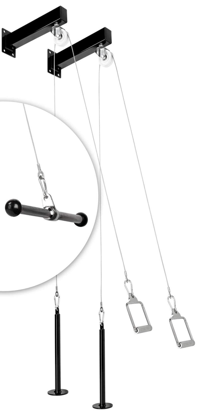 Cable pull system + handle set lat pulldown