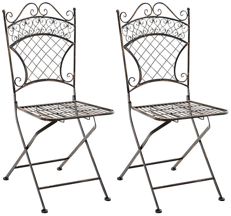 Set of 2 Adelar folding garden chairs