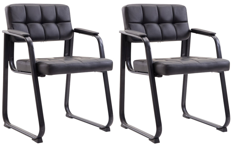 Set of 2 visitor chairs Canada B faux leather