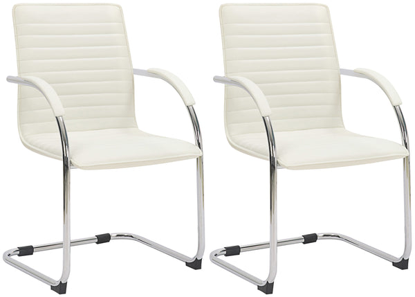 Set of 2 Tira artificial leather visitor chairs