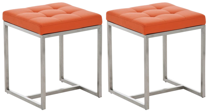 Set of 2 stainless steel stools Barci