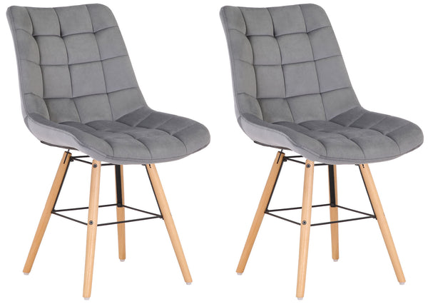 Set of 2 Leni velvet dining chairs