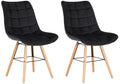 Set of 2 Leni velvet dining chairs