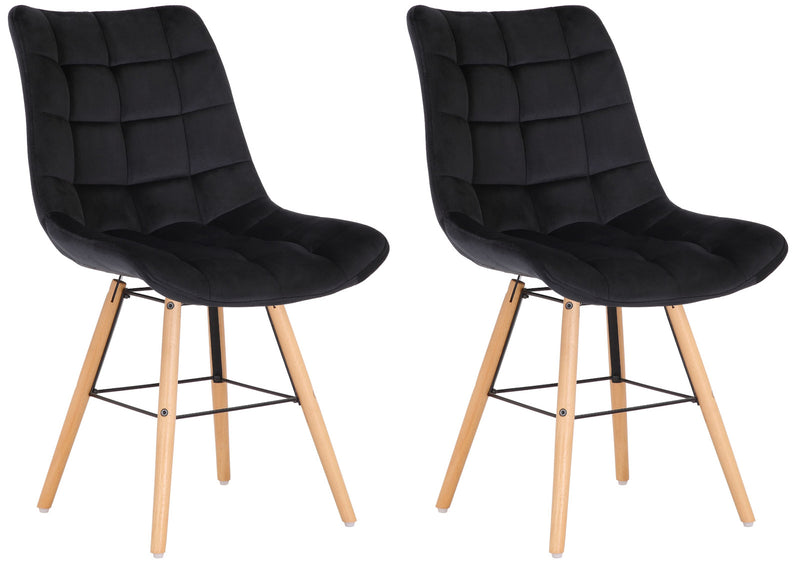 Set of 2 Leni velvet dining chairs