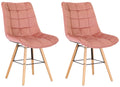 Set of 2 Leni velvet dining chairs