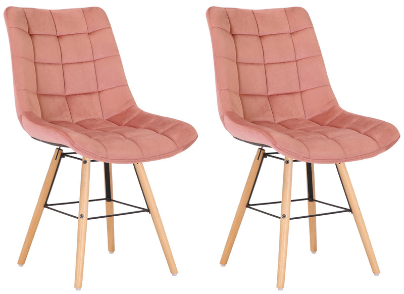 Set van 2 Leni fluwelen eetkamerstoelen