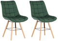 Set of 2 Leni velvet dining chairs