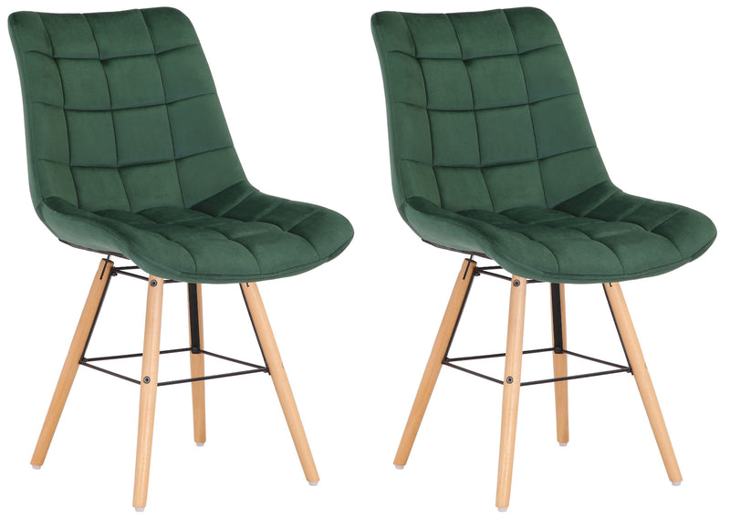 Set of 2 Leni velvet dining chairs