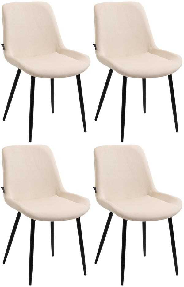 Set of 4 dining chairs Victoria velvet cover