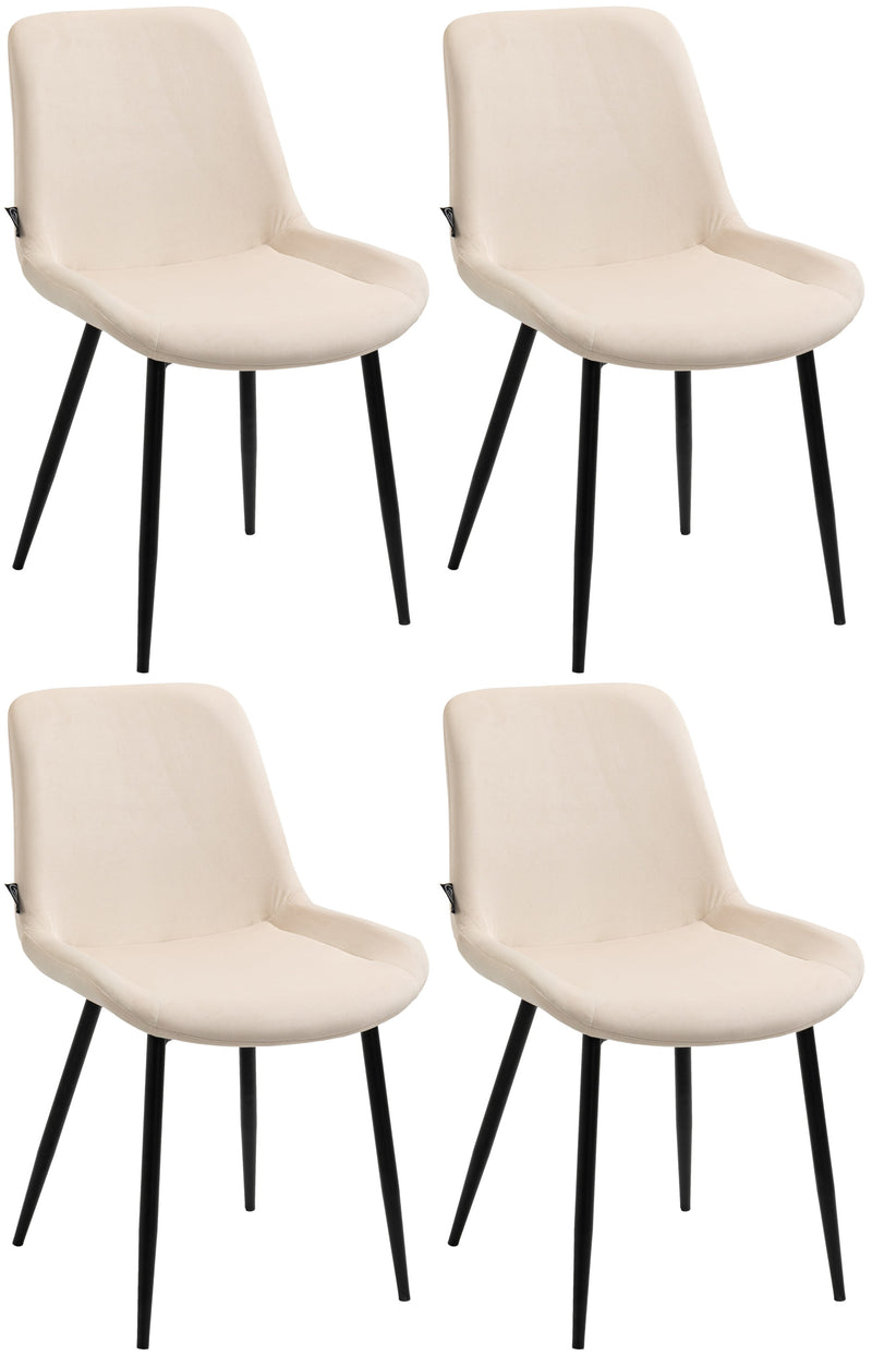 Set van 4 eetkamerstoelen Victoria fluwelen bekleding