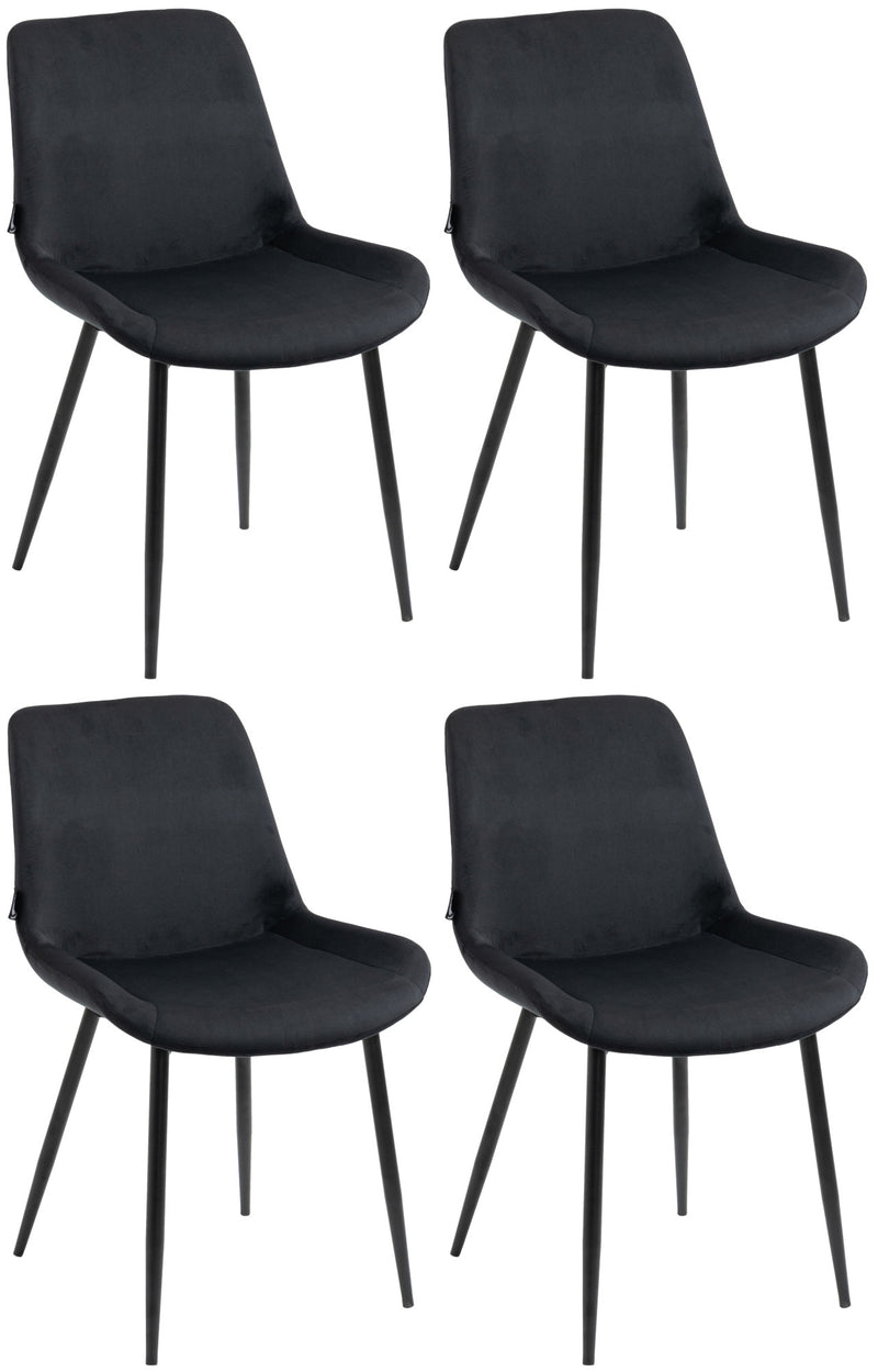 Set van 4 eetkamerstoelen Victoria fluwelen bekleding