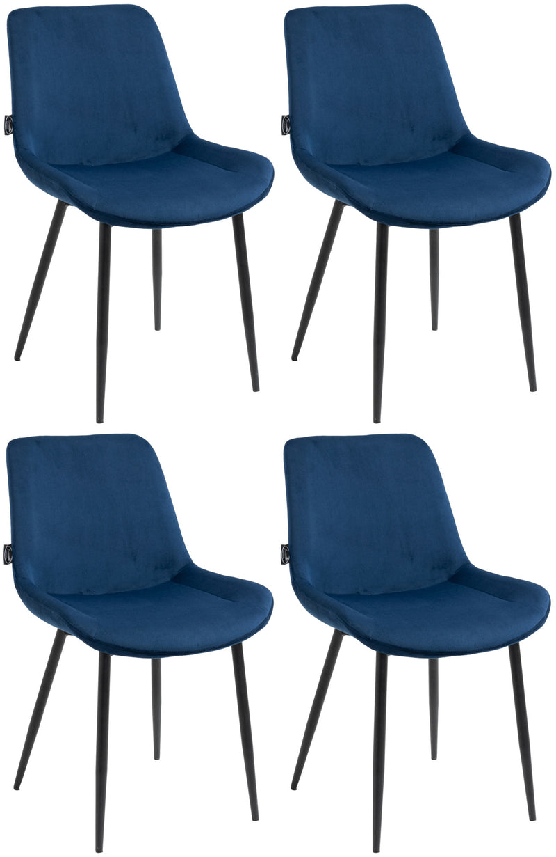 Set van 4 eetkamerstoelen Victoria fluwelen bekleding