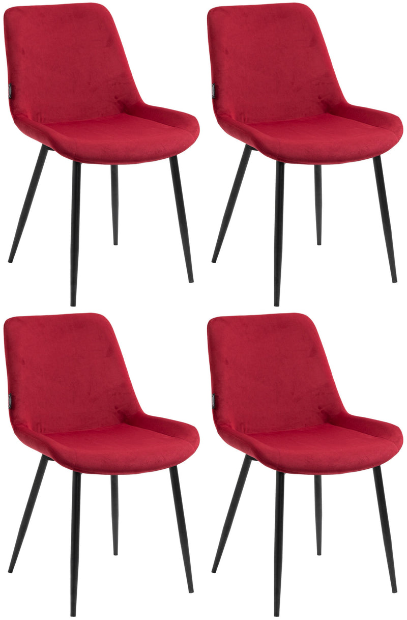 Set van 4 eetkamerstoelen Victoria fluwelen bekleding