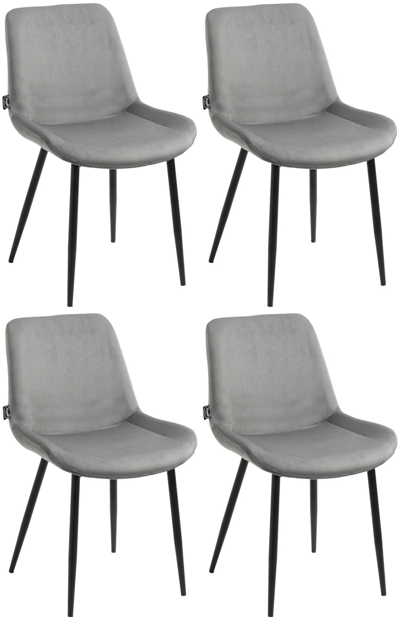 Set van 4 eetkamerstoelen Victoria fluwelen bekleding