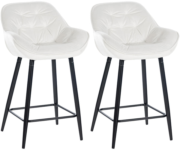 Set of 2 bar stools Gibson velvet seat height 76 cm