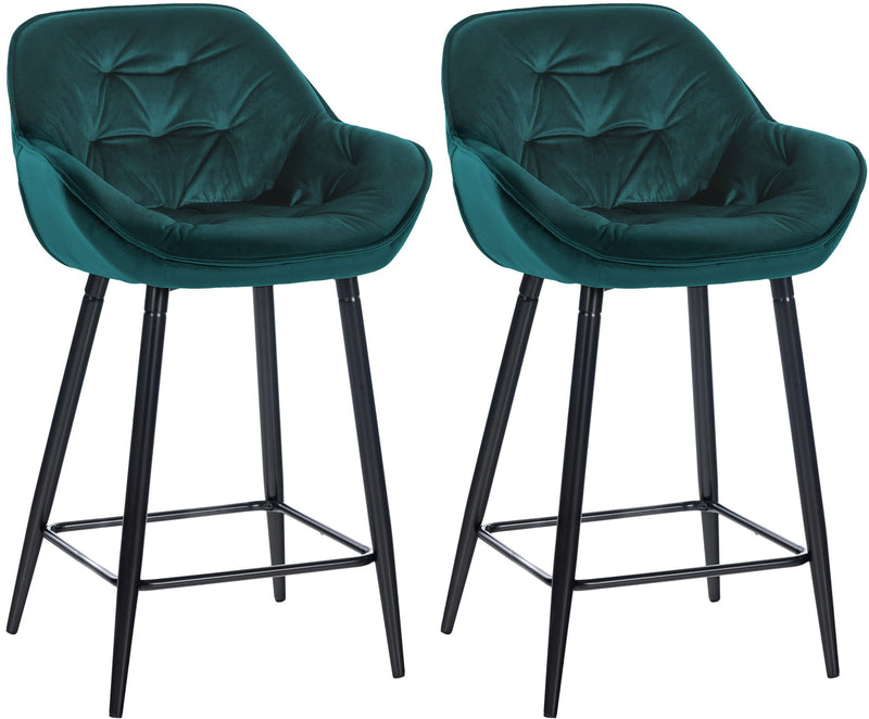 Set of 2 bar stools Gibson velvet seat height 76 cm