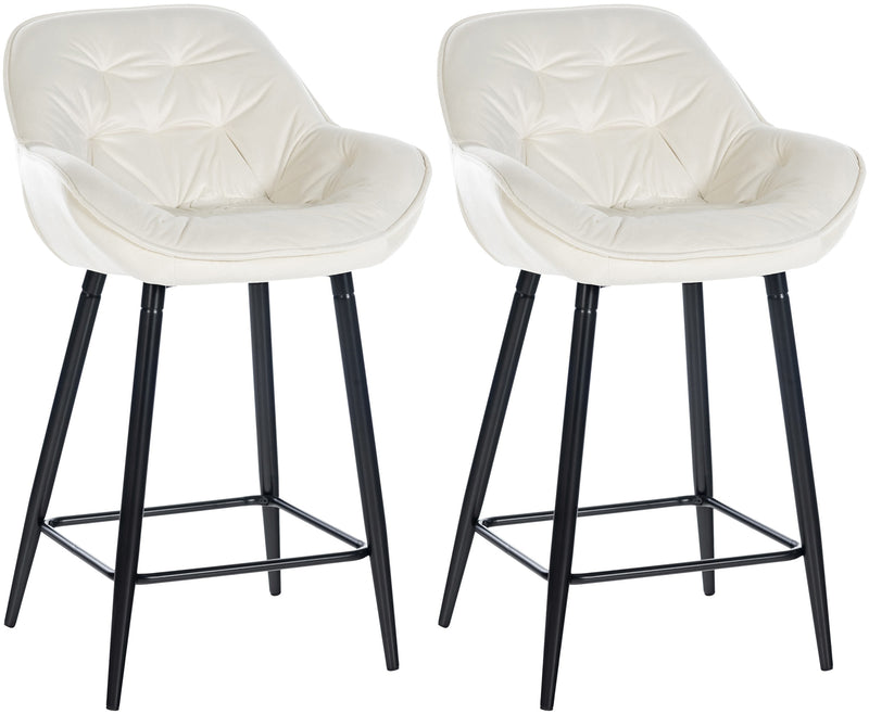 Set of 2 bar stools Gibson velvet seat height 76 cm