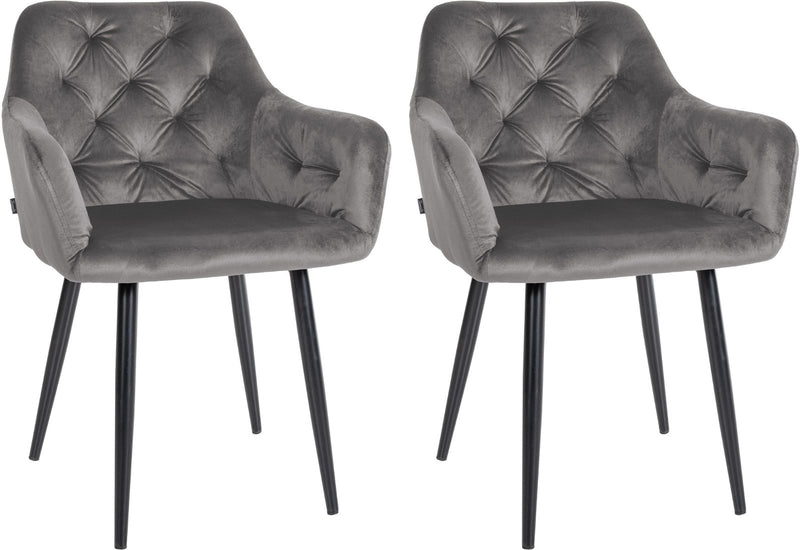 Set of 2 dining chairs Stanley velvet