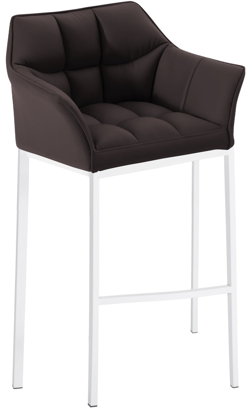 Bar stool Damaso faux leather with 4-foot frame