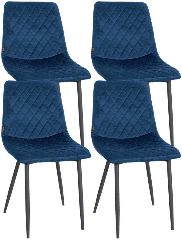 Set van 4 Telde fluwelen stoelen