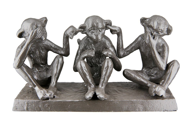 IJzeren sculptuur '3 Apen' - een artistiek statement voor wijsheid en voorzichtigheid