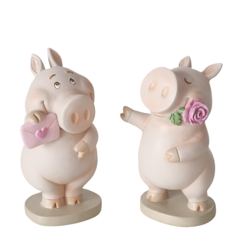 Dekofiguren Set Piggie – 2er-Set niedlicher Schweinchenfiguren