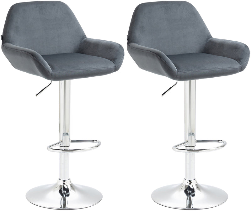 Set of 2 bar stools Braga velvet