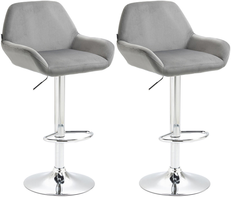 Set of 2 bar stools Braga velvet