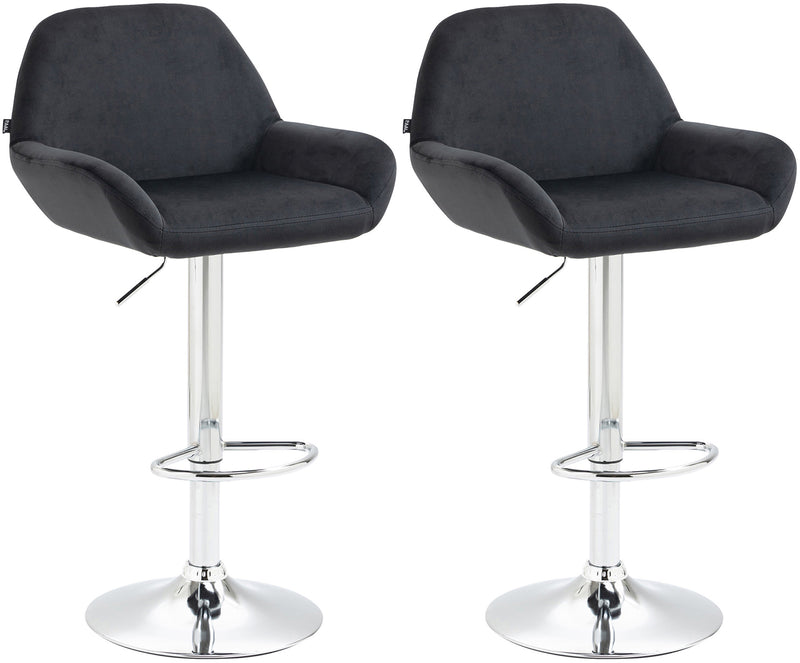 Set of 2 bar stools Braga velvet