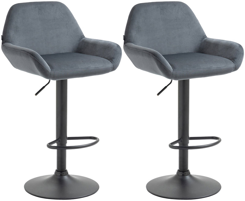 Set of 2 bar stools Braga velvet