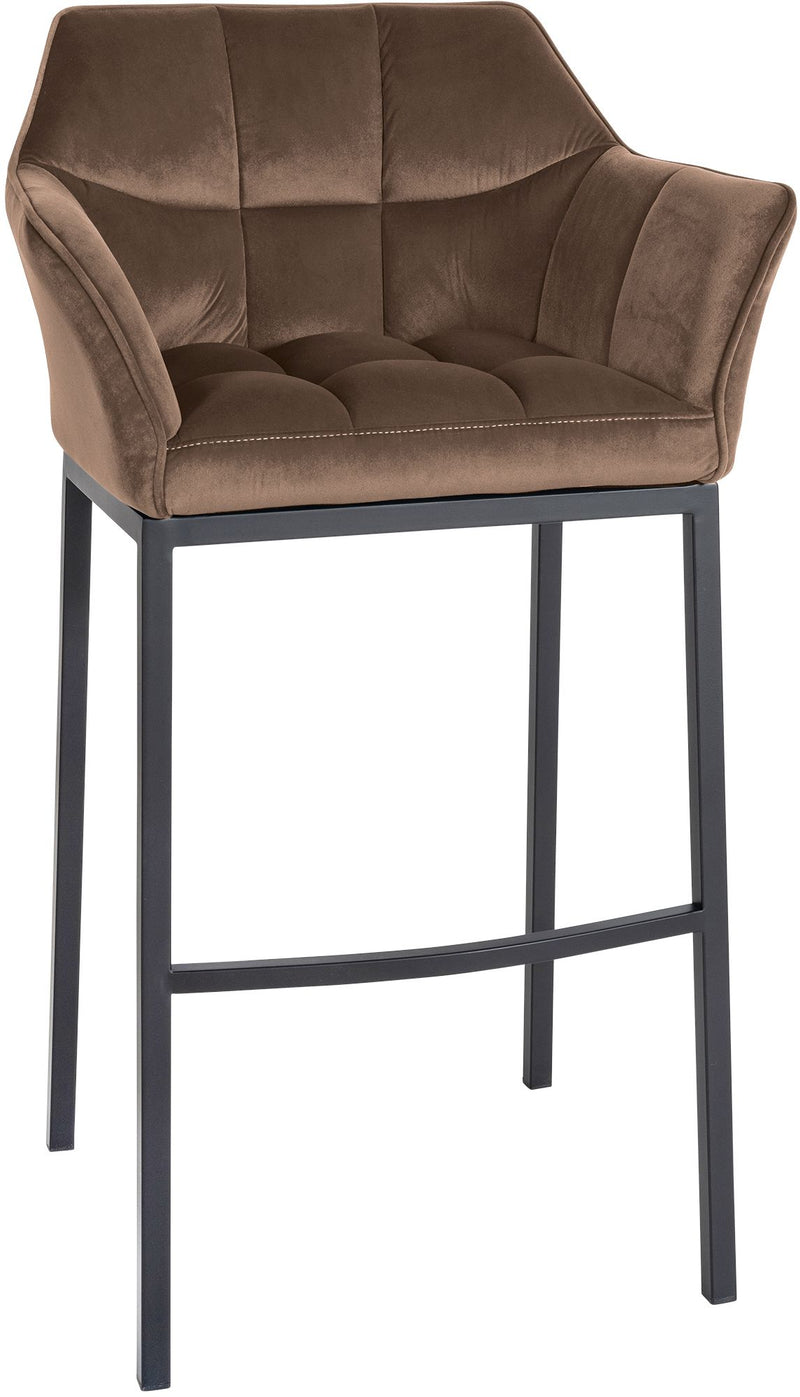 Bar stool Damaso velvet cover with four-legged frame