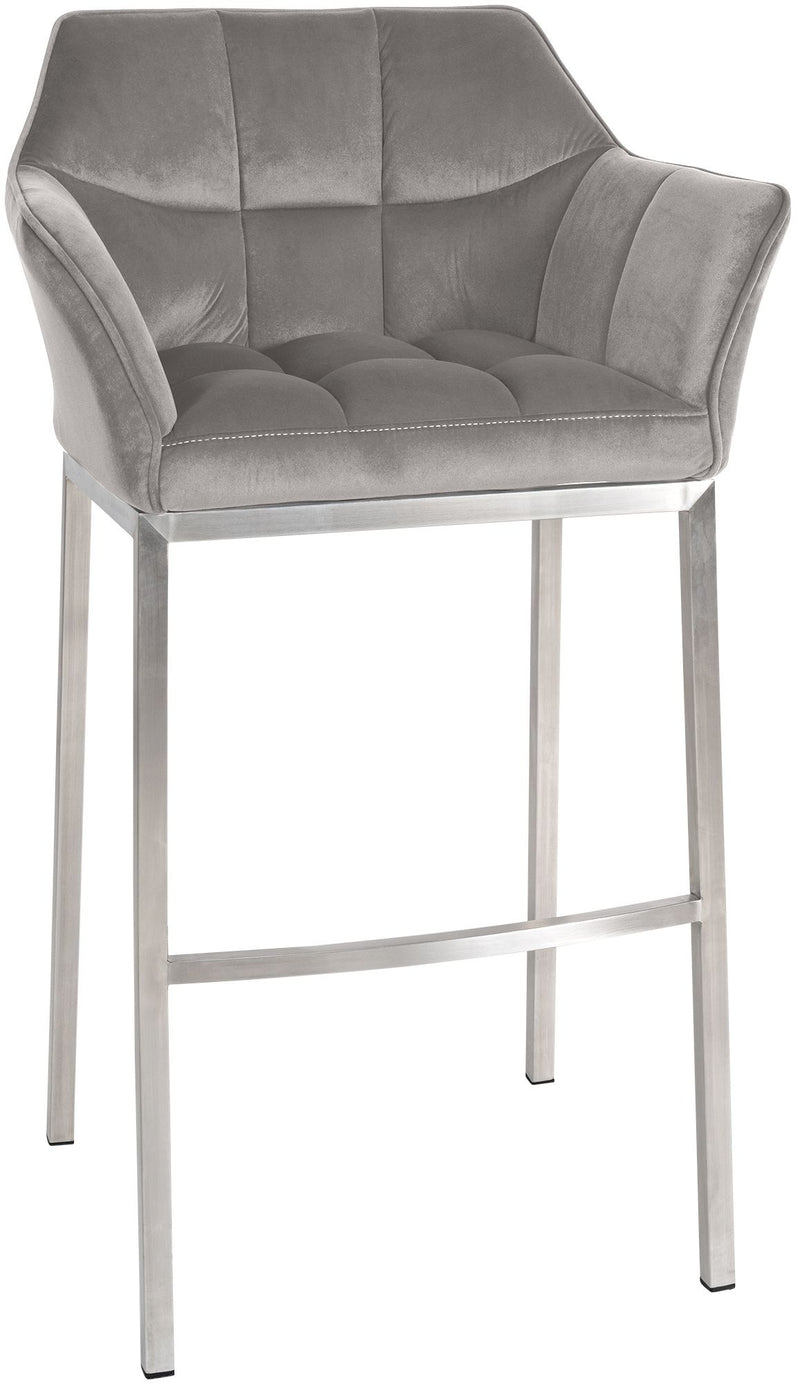 Bar stool Damaso velvet cover with four-legged frame