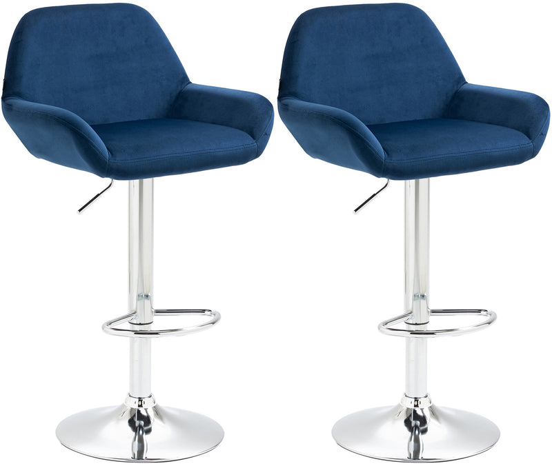 Set of 2 bar stools Braga velvet