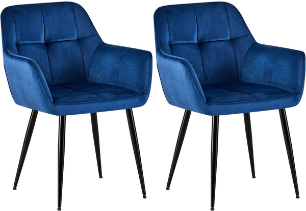 Set of 2 Emia velvet dining chairs