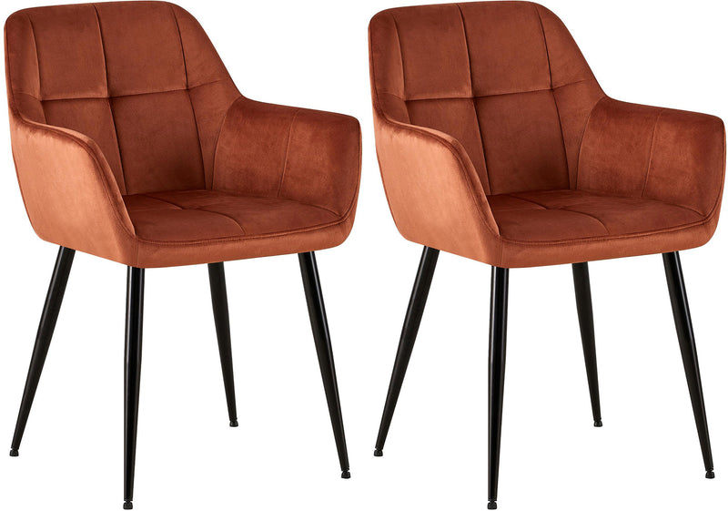 Set of 2 Emia velvet dining chairs