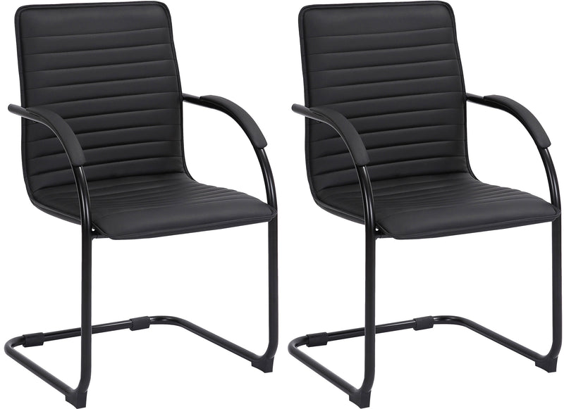 Set of 2 Tira artificial leather visitor chairs