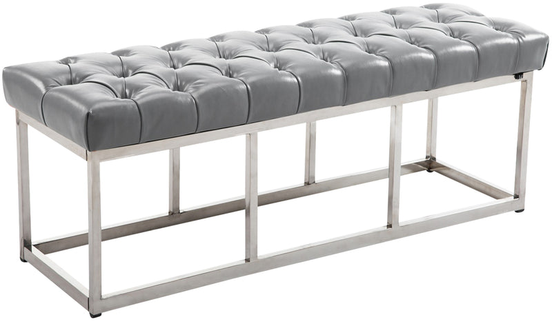 Bench Amun faux leather stainless steel