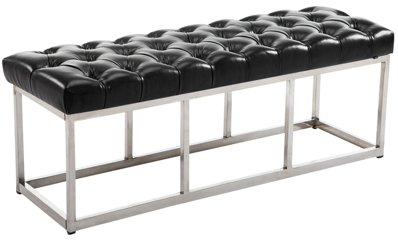 Bench Amun faux leather stainless steel